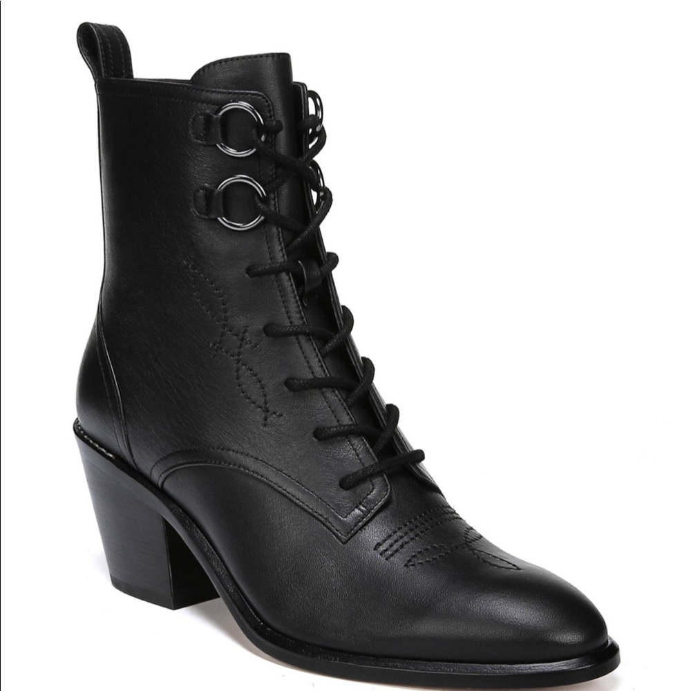 NWT Diane Von Furstenberg Dakota Leather Lace up Boot